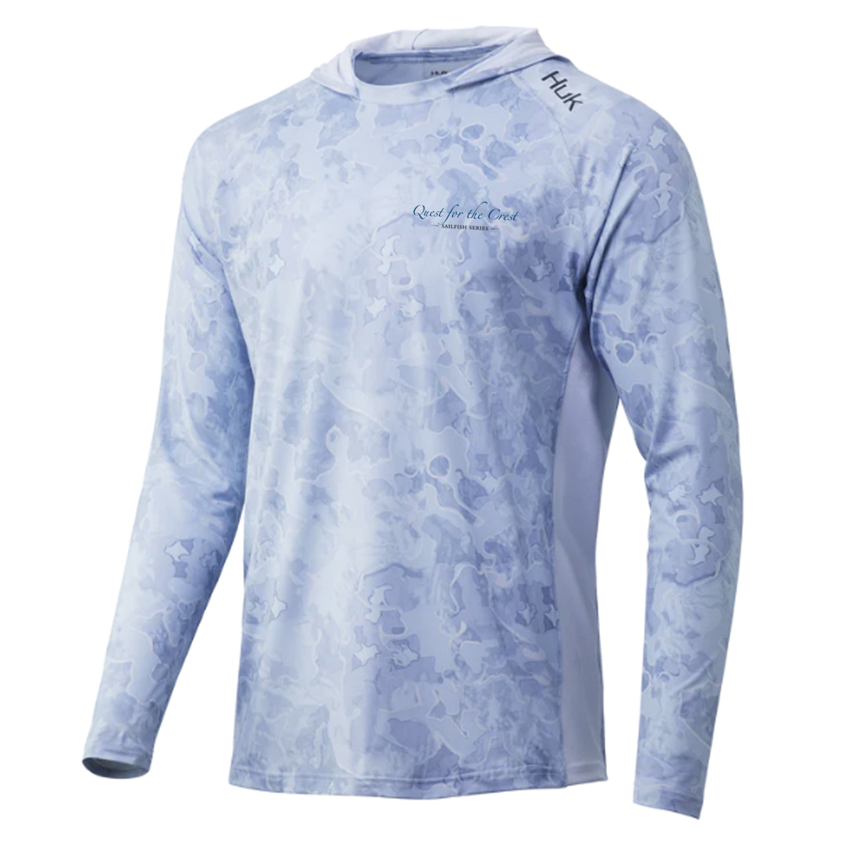 Real tree Fishing Mens Blue Hooded Long Sleeve Shirt Size XL