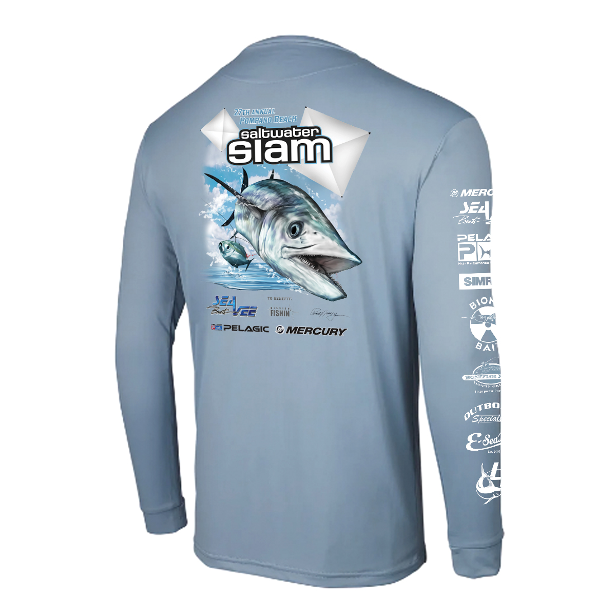 Beach T-Shirt in White with Grand Slam Deep Sea Fishing by Castaway Clothing